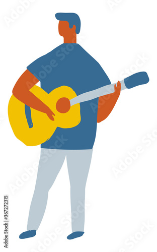 Man Musician, Flat People Illustration Flat Vector
