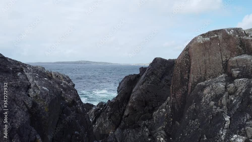 Powerful water fountains explode at the rocky coast of Donegal - Ireland Powerful water fountains explode at the rocky coast of Donegal - Ireland