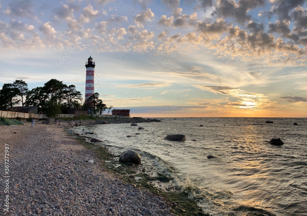 lighthouse at sunset