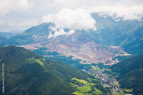 The Erzberg mine, a famous large open-pit mine located in Eisenerz, Styria. © Timelynx