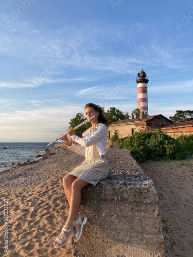 young woman on the beach