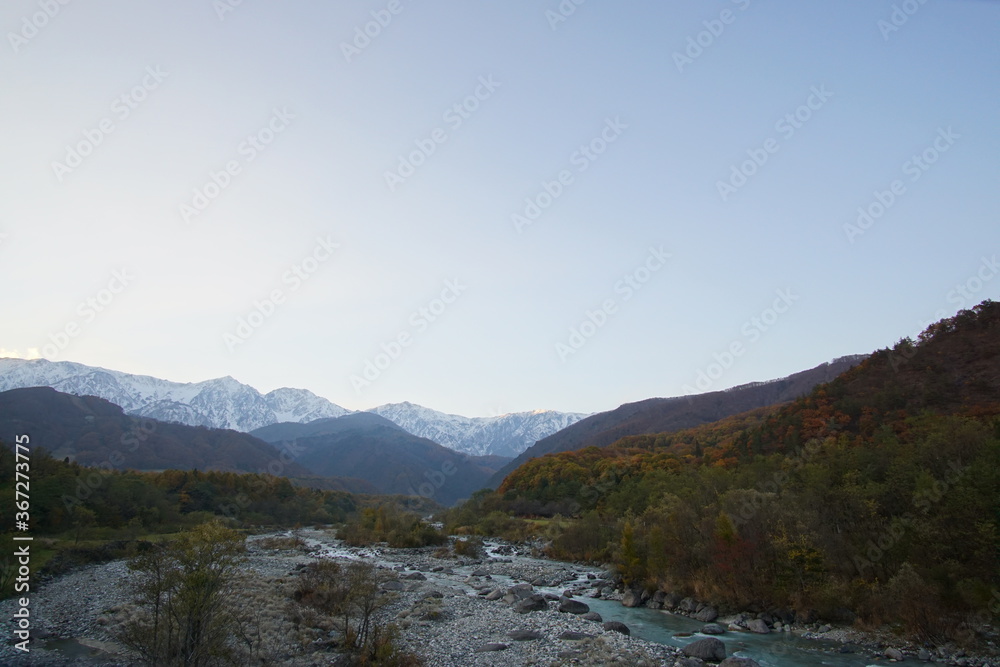 view of the mountains in Japanese alps