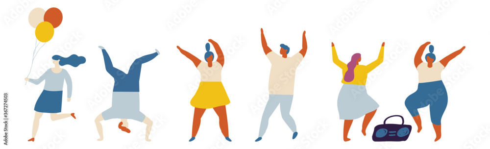 Party People Flat Vector