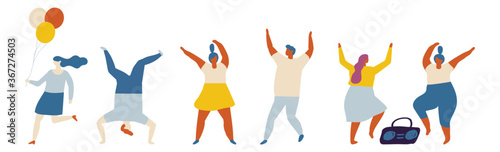 Party People Flat Vector