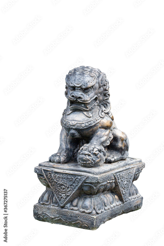 The isolated lucky stone lion, the Chinese in Asia, is a symbol of good fortune. There are clipping paths. The isolated lucky stone lion, the Chinese in Asia, is a symbol of good fortune. There are clipping paths.