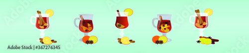 Mulled wine with orange slice isolated on blue background