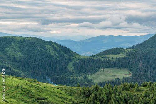 Mountains landscape, scenic wild nature at highlands, Carpathians © O.Farion