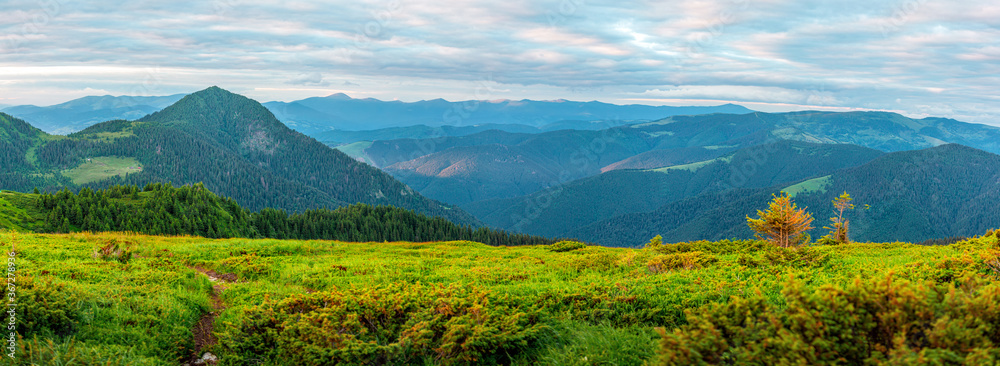 Mountains landscape, scenic wild nature at highlands, Carpathians