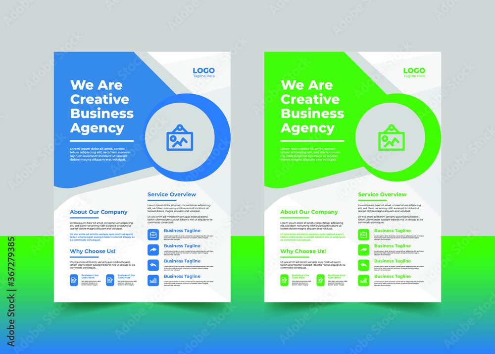 Corporate flyer template, business flyer template, annual report template