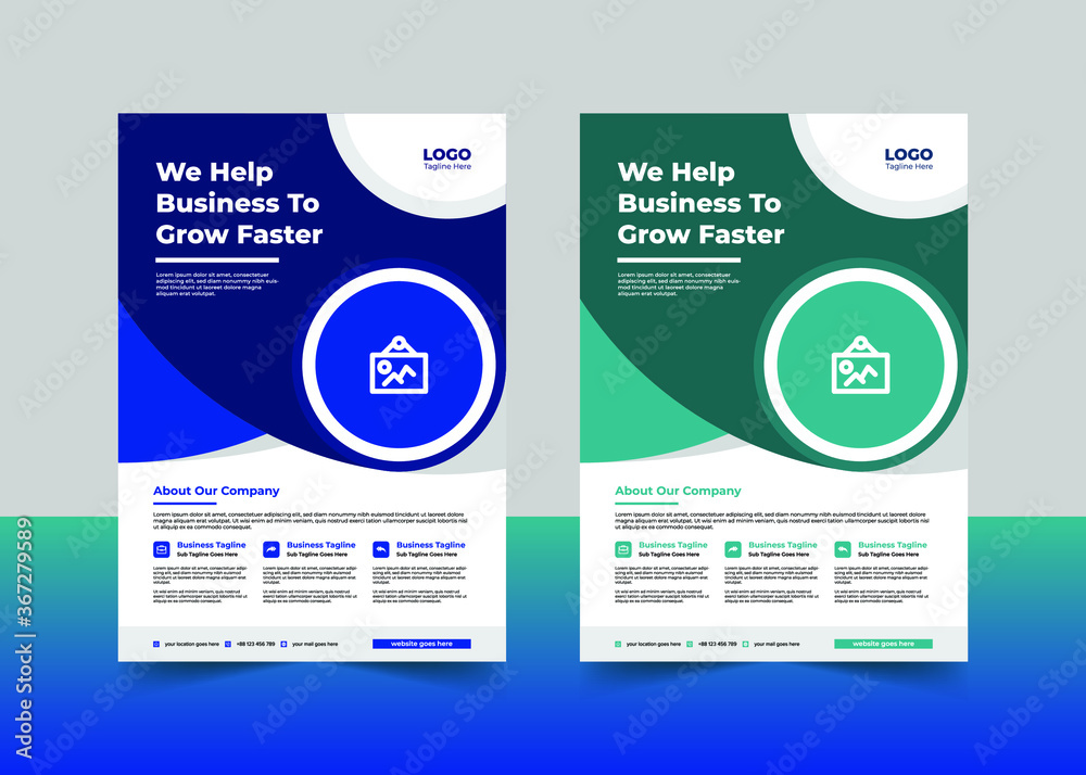 Corporate flyer template, business flyer template, annual report template