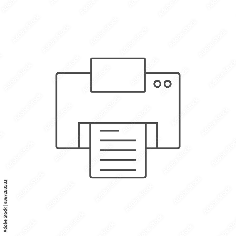 printer outline vector icon. Simple sign printer outline vector icon. Simple sign