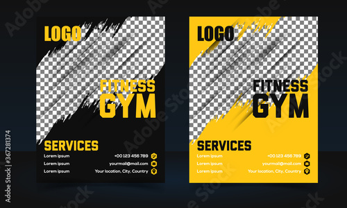 Fitness Flyer,Poster Cover Template, GYM Flyer with grunge shapes. Vector corporate modern business summit professional flyer brochure template design,Corporate Business Flyer, real state, e-commerce