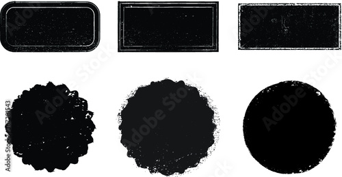 Grunge post Stamps Collection, . Banners, Insignias , Logos, Icons, Labels and Badges Set . vector distress textures.blank shapes.