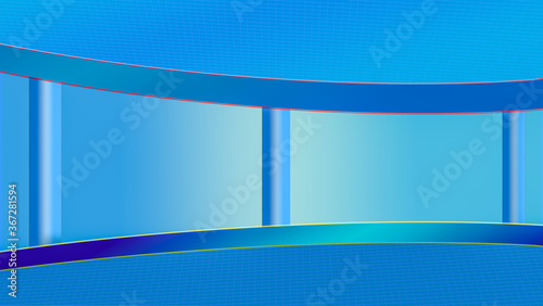 Virtual TV news broadcast studio set background
