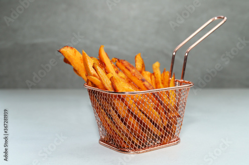 Deep fried sweet potato fries.