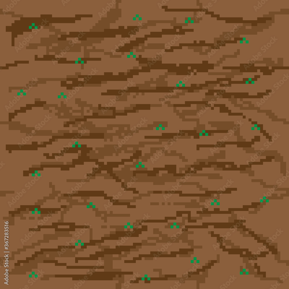 Fototapeta premium Pixel art soil texture. Vector picture.