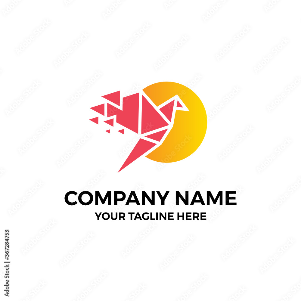 Fly Triangle Origami Paper Bird Sun Vector Abstract Illustration Logo Icon Design Template Element Fly Triangle Origami Paper Bird Sun Vector Abstract Illustration Logo Icon Design Template Element