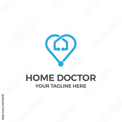 Home Health Care Doctor Nurse Vector Abstract Illustration Logo Icon Design Template Element