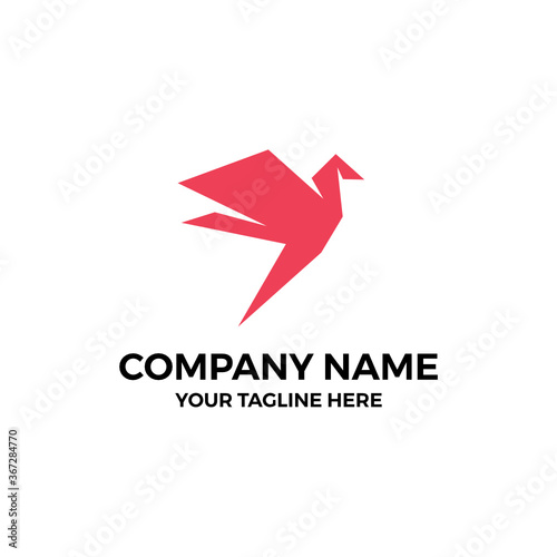 Free Download Flat Origami Paper Bird Vector Abstract Illustration Logo Icon Design Template Element - GFXLoad