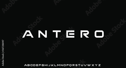futuristic modern geometric font vector