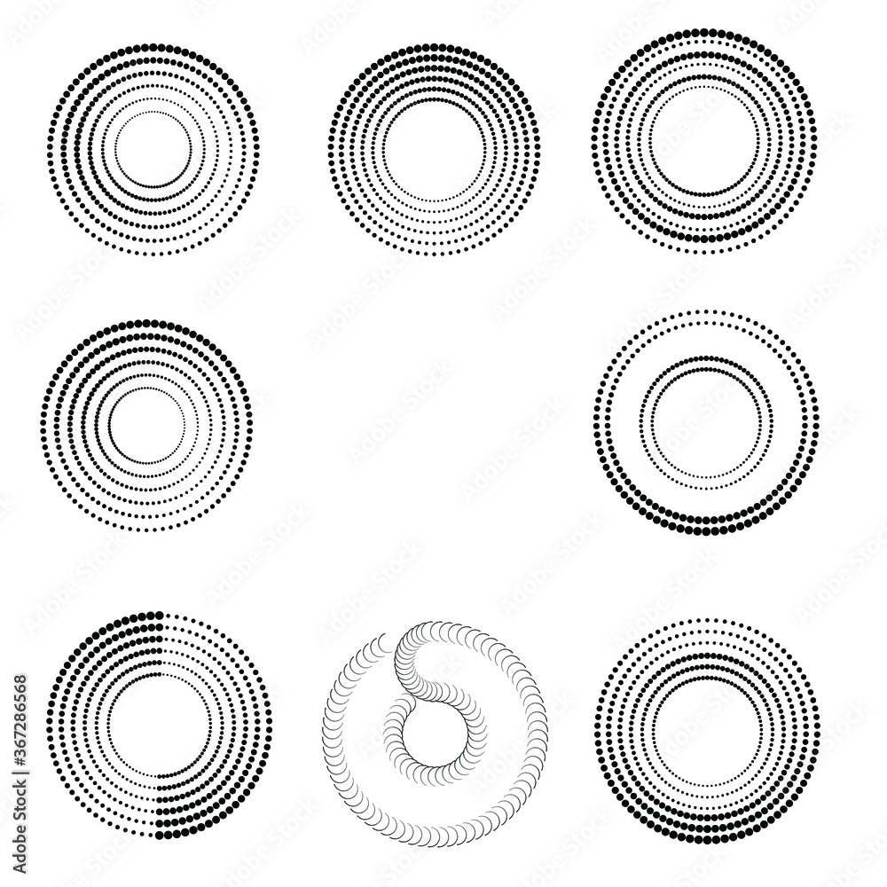 Halftone dots in circle form. round logo . vector dotted frame . design element Halftone dots in circle form. round logo . vector dotted frame . design element