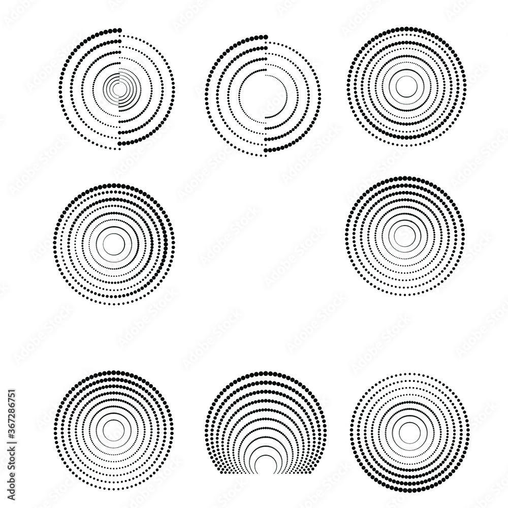 Fototapeta premium Halftone dots in circle form. round logo . vector dotted frame . design element