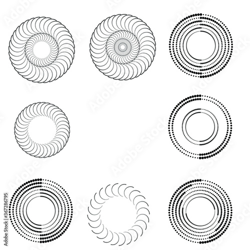 Fototapeta Naklejka Na Ścianę i Meble -  Halftone dots in circle form. round logo . vector dotted frame . design element