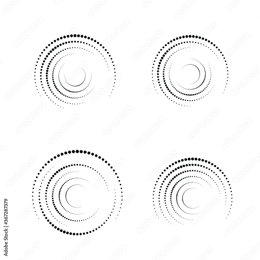 Halftone dots in circle form. round logo . vector dotted frame . design element