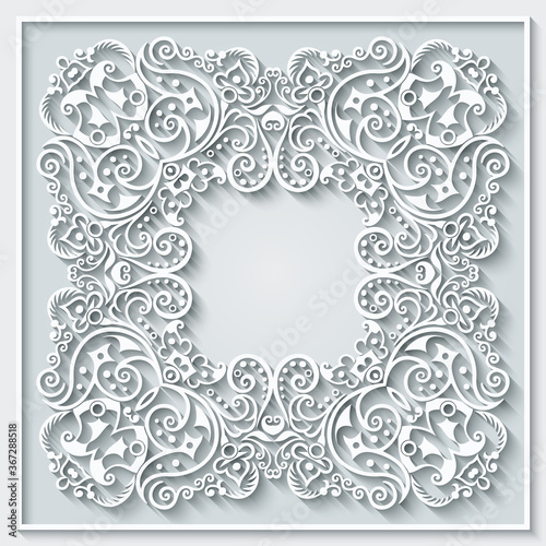 Abstract vector ornamental nature vintage frame.