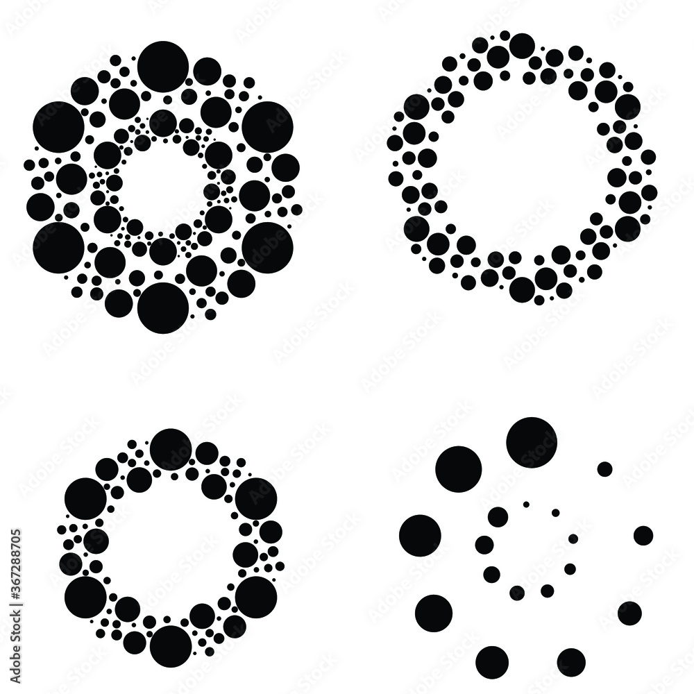 Halftone dots in circle form. round logo . vector dotted frame . design element Halftone dots in circle form. round logo . vector dotted frame . design element