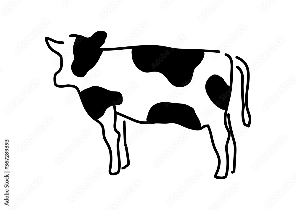 牛のアイコン イラスト シルエット 丑 シンプル Stock Illustration Adobe Stock