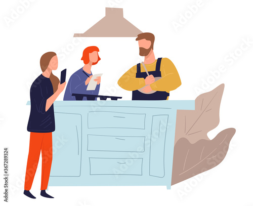 Cooking classes or culinary practice with chef vector