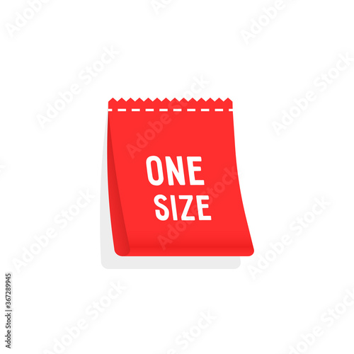 red one size label like clothes tag