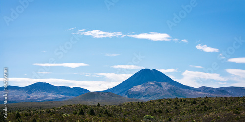 Panoramic view of Mount Ngauruhoe at Tongariro National Park