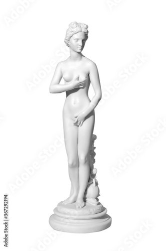 Classic white marble statue woman on a white background
