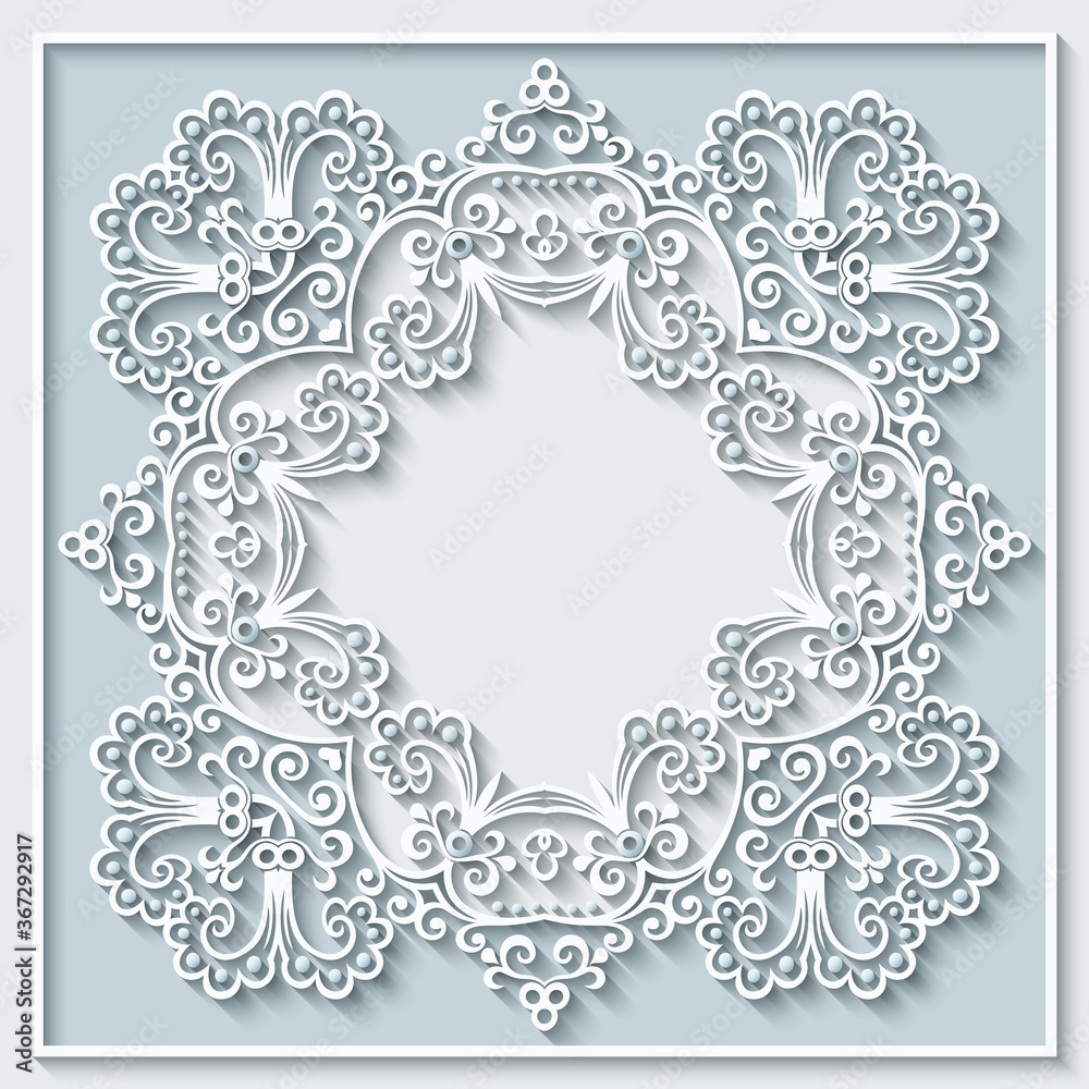 Abstract vector ornamental nature vintage frame.