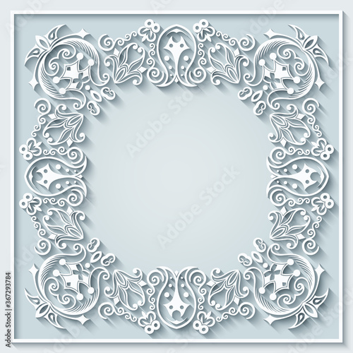 Abstract vector ornamental nature vintage frame.