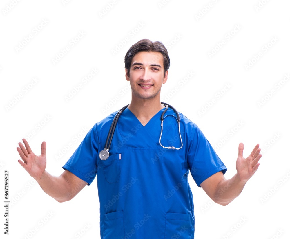 Young male doctor isolated on white background Young male doctor isolated on white background