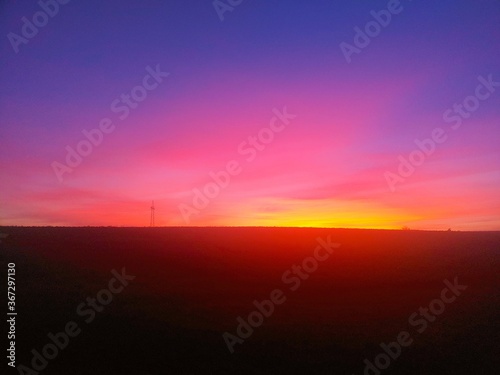 sunset over the river