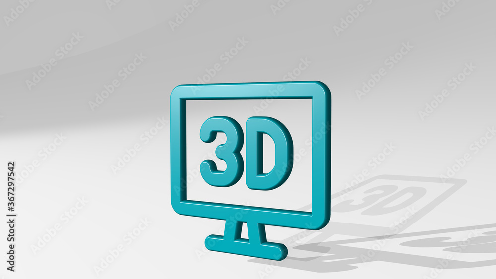 modern tv 3d stand with shadow. 3D illustration of metallic sculpture over a white background with mild texture. design and abstract modern tv 3d stand with shadow. 3D illustration of metallic sculpture over a white background with mild texture. design and abstract