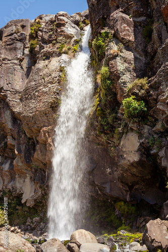 Retro style photo of Taranaki falls