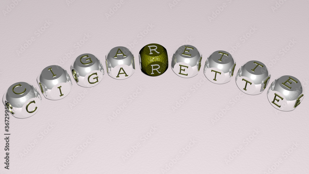 crosswords of CIGARETTE arranged by cubic letters on a mirror floor, concept meaning and presentation. background and illustration crosswords of CIGARETTE arranged by cubic letters on a mirror floor, concept meaning and presentation. background and illustration