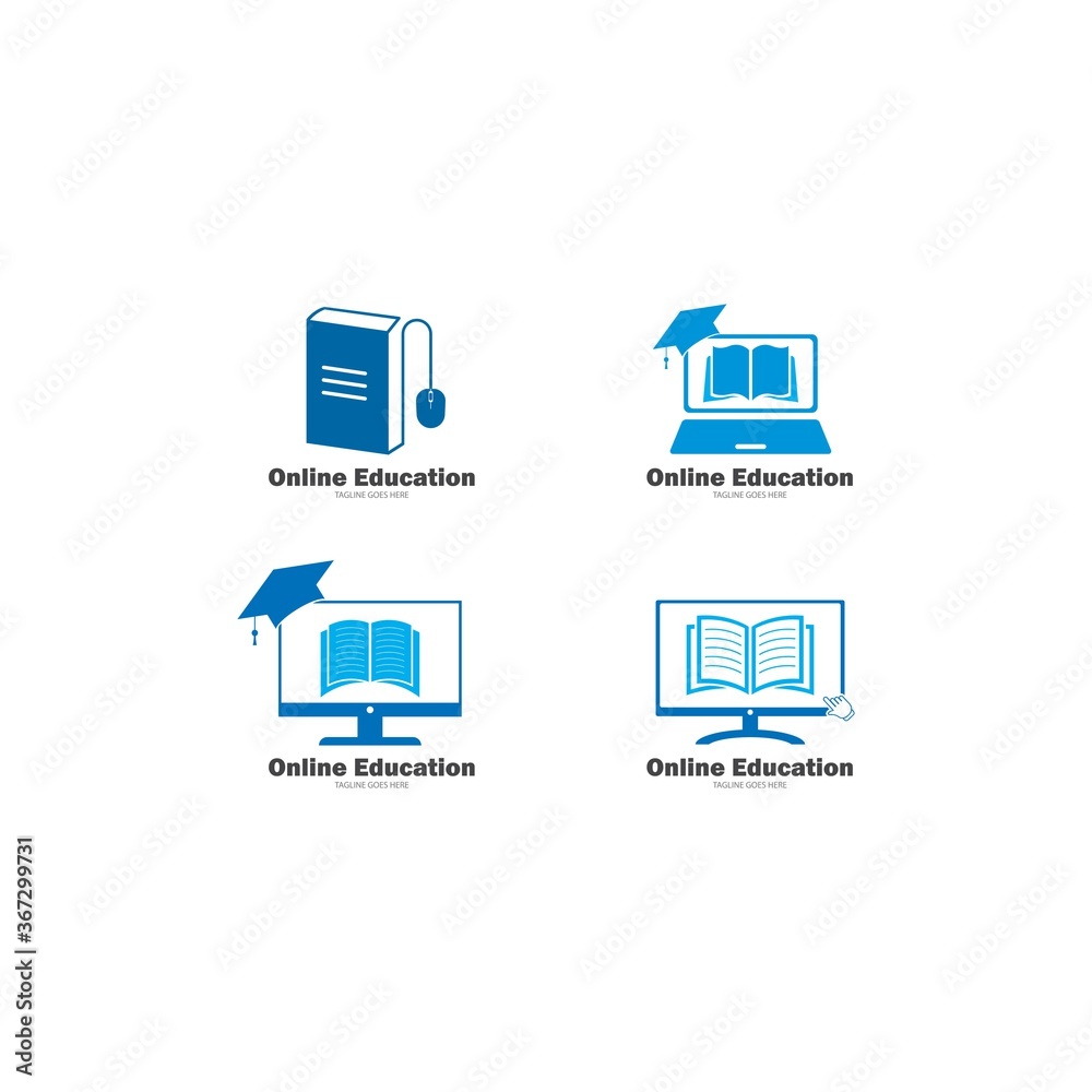 Online education logo vector icon illustration Online education logo vector icon illustration
