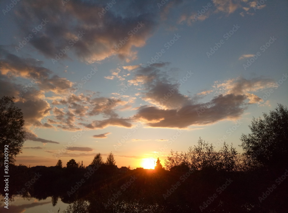 Fototapeta premium Sunset over the lake