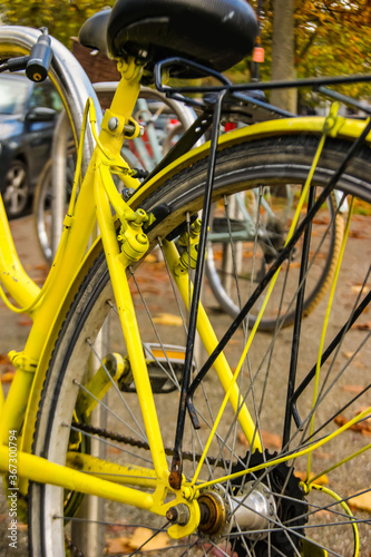 Retro yellow bicyles