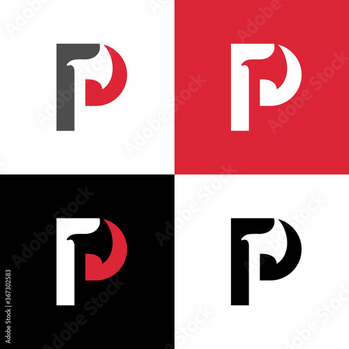 Letter P axe logo icon design, lumberjack or wood logging industry, flat style vector illustration