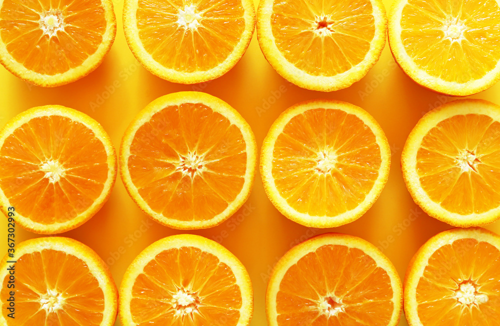 Orange slices background. Summer fruit concept. Orange slices background. Summer fruit concept.