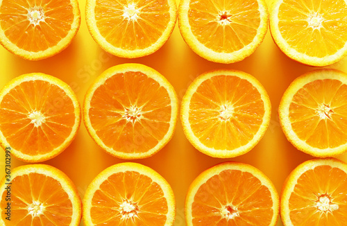 Orange slices background. Summer fruit concept.