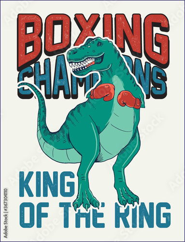 Fighter dinosaur vector illustration for t shirt and other uses.