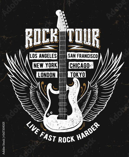 Rock festival poster. Rock and Roll sign. Slogan graphic for t shirt prints and other uses